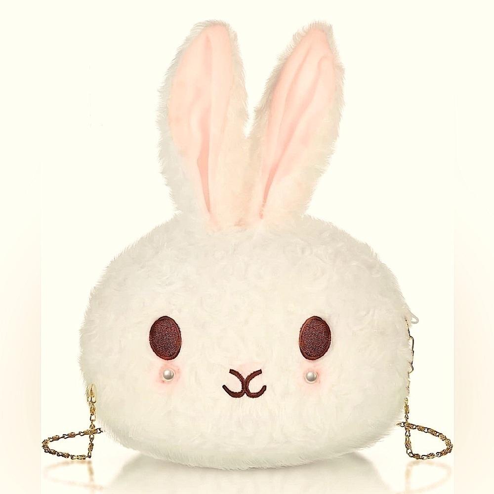 Bunny Plush Purse Backpack Kawaii Wallet Girls Cartoon Animal Bag Chain Strap